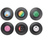 Generic 6pieces / Set Spinning Retro Vinyl Disc Drink Coasters