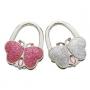 Generic Set Folding Butterfly Handbag Purse Metal Rhinestone Hook