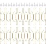 Generic 16 Pieces 6 Inch Invisible Plate Hangers Wall Plate Hangers Brass Wire Plate Holders with 18 Pieces Wall Hooks for 5 to 7 Inch Decorative Plates Antique Plates and Arts
