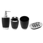 Generic 4Pcs/Set Bathroom Suit Set Bathing Accessories Goods Includes Soap Box Cup Toothbrush Holder Soap Dispenser Soap Dish Set Black