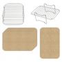Generic 2 Pieces 304 Stainless Steel Hot Air Fryer Grill Grate with 100 Pieces Baking Paper Compatible with Ninja Foodi AF300EU