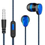 Generic Earphone With Mic Dual Moving Coil 3.5mm In-ear Wired Sports Headphone For Smart Phone-Blue