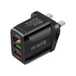 Generic Portable Universal QC 3.0 Dual USB Ports Fast Charging-Black