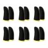 Generic 18-Pin Carbon Fiber Finger Sleeves for PUBG Mobile Games Contact Screen Finger Sleeves Black & Yellow12 Pcs