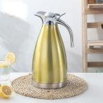 Generic 2L Gold Stainless Steel Vacuum Flask