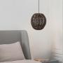 Generic Pendant Lamp Shade Hanging Light Fixture Rattan For Dining Round Brown