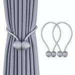 Generic Magnetic Curtain Tiebacks- Silver Grey