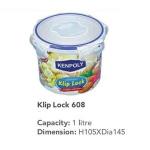 Kenpoly Plastic Klip Lock Round Container 1000ml 2pc