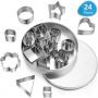 Generic 24 Pieces Stainless Steel Buscuit Molds Sets 8 Shapes In 3 A