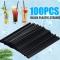 Generic 100pcs Black Plastic Drinking Straws Wedding Party Supplies