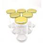 Generic Long Glass Mason Jar With Gold Lids (500Ml)