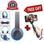 Generic P47 BLUETOOTH WIRELESS HEADPHONE BLUE + FREE GIFT