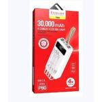 Excellent P80 30,000mAh 4 Cables + Led Big Light  Power Bank