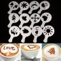 Generic 16Pcs/Set Coffee Printing Flower Model Cafe Latte Cappuccino