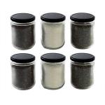 Generic 6 Glass Jars With Rust Proof Air Tight Black Metal Lids