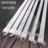 Generic 5pcs DC 12V 24V AC 220V SMD 2835 5630 LED Hard Rigid Strip Bar Tube Light Aluminium Shell For Home Kitchen Cabinet Wall Decor-Transparent Cover