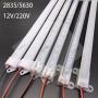 Generic 5pcs DC 12V 24V AC 220V SMD 2835 5630 LED Hard Rigid Strip Bar Tube Light Aluminium Shell For Home Kitchen Cabinet Wall Decor-Transparent Cover