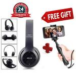Generic P47 BLUETOOTH WIRELESS HEADPHONE BLACK + FREE GIFT