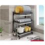 Generic Heavy 3 Tier Dish Drainer Dish Drainer Rack, BLACK