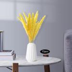 Generic 15 Pieces Dried  Grass Reed Flowers Bunch  Party Gift  Decor Yellow