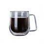 Generic 300ml Double Wall Heat Resistant Glass Cup Milk-Transparent