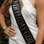 Generic Birthday Girl Silver Glitter & Black Satin party sash