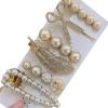 Fashion 6Pcs Women Fashion Faux Pearl Rhinestone Inlay Hair Clips-