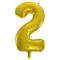 Generic Number 2 Foil Balloon Gold 32 Inches Non Helium Balloon