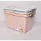Generic 80L Large Plastic Storage Box With White Hinged Lid And Wheels Strong Stackable Container