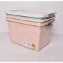 Generic 80L Large Plastic Storage Box With White Hinged Lid And Wheels Strong Stackable Container