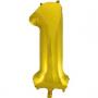 Generic Number 1 Foil Balloon Gold 32 Inches Non Helium Balloon