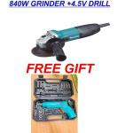 Makita Accessories ANGLE GRINDER 840w +FREE 4.5V DRILL