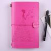 Generic BSD020  Pretty Butterfly Lady Vintage Travelers Notebook Diary Notepad PU Leather Literature Journal Planners School Stationery(Pink)