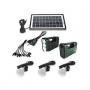 Dp Light Solar Lighting System Kit With 3 LED Lights, Solar Panel, Power Cable And Multiple Phone Charger