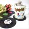 Sunsky 6 PCS/Set Retro Black Vinyl CD Record Drink Coasters Home Table Cup Mat Decor  Drink Placemat Tableware Spinning, Diameter: 10.7cm