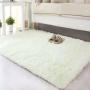 Generic Cream White Luxurious Comfortable Fluffy Living room and Bedroom Carpet SIZE 5X8