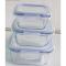 Generic 3 Pcs Glass Bowls With Lids For Food Storage