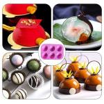 Generic Hemispherical 6 Hole Food Grade Silicone Mold For Chocolate Purple
