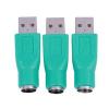 Generic 3 Pcs Keyboard Mouse USB Male 2.0 to PS/2 Female Mini DIN 6P Connector
