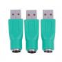 Generic 3 Pcs Keyboard Mouse USB Male 2.0 to PS/2 Female Mini DIN 6P Connector