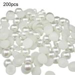 Generic 200Pcs Faux Half Pearl Bead 6mm Useful White Flat Back Faux-