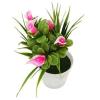 Generic Plastic Artificial Bonsai Faux Plant  Potted Flower Home Office Garden Party Decor-Pink