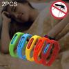 Generic 2 PCS Anti-mosquito Silicone Repellent Bracelet Buckle Wristband Bugs Away, Length:23cm(Multicolour)