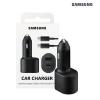 Samsung Super Fast Dual Car Charger (45W+15W) Two Port Pd Car Charger Adapter With USB Type C To Type C Cable For Galaxy A72/ A73 / S22 / S21 / S21 Plus / S21 Ultra / S20 / S20+ / S10 / S9 / S9+ / S8 / S8+ / Note 8 / Note 9 / Note 10 / Note 10 5g