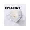 KN95 5pcs N95 Reusable Mask With Respirator, 5 Layers Of Filtering, Anti Virus & Bacteria, Anti-dust