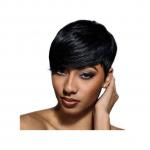 Fashion Pixie Cut Short Straight Ladies Wigs- Black