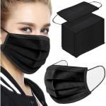 Generic 3 Ply Black Disposable Protective Face Mask 50pcs--