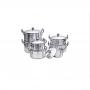Sundabest 7 Pc Set Aluminum Cooking Pots With 7 Fitting Lids.