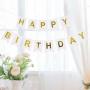 Generic Happy Birthday Letter Banner - White & Gold