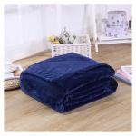 Generic Solid Color Flannel Coral Fleece Blanket Super Soft Plaid Coverlet Sofa Cover Winter Warm Sheets Easy Wash Faux Fur Blankets, Size:70x100cm(Dark blue)
